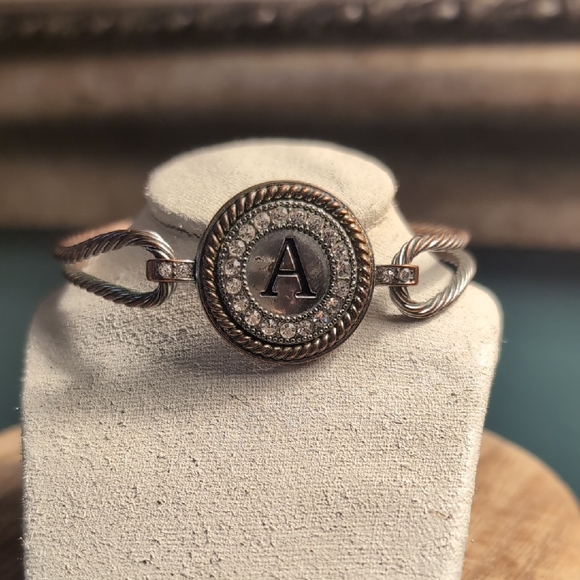 Gold and Silver Cable Monogram Bracelet - Picture 3 of 8